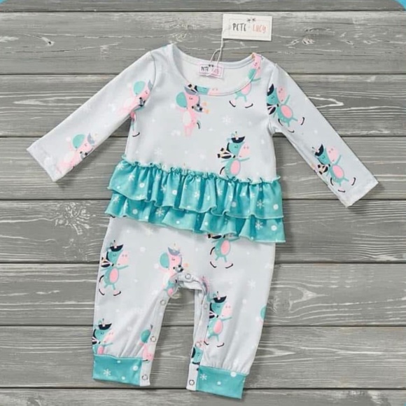 Pete and Lucy Romper - Icy Unicorn Wonderland - Picture 1 of 1